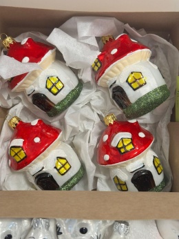 Bombki szklane domki Smerfowe