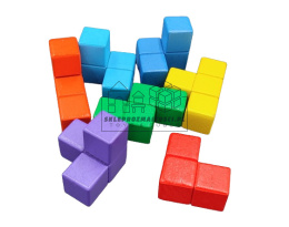 Drewniana kostka - układanka tetris