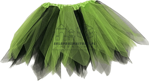Spódnica tiulowa czarno-zielona - Strój kostium karnawałowy