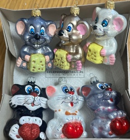 Szklane bombki choinkowe Tom i Jerry (2 szt)