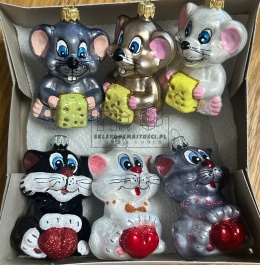 Szklane bombki choinkowe Tom i Jerry (2 szt)