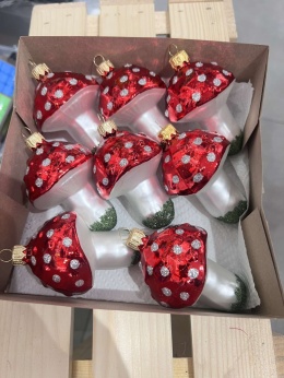 BOMBKI GRZYBKI POJEDYŃCZE MUCHOMORKI ZE SZKŁA
