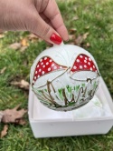 BOMBKI BIAŁE Z GRZYBAMI 12 CM
