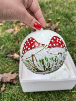 BOMBKI BIAŁE Z GRZYBAMI 12 CM