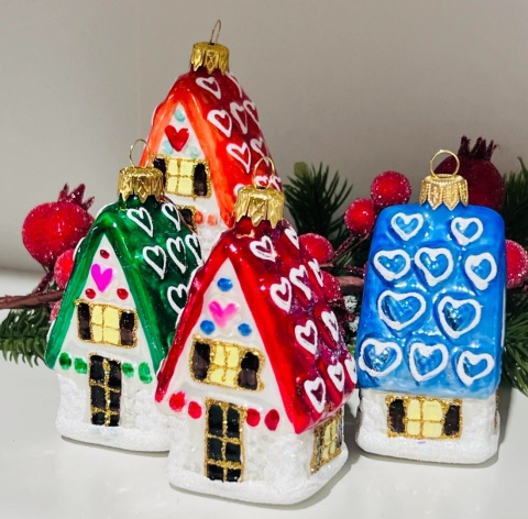 BOMBKI SZKLANE PIERNIKOWE DOMKI