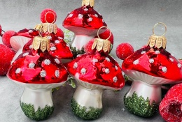 Bombka grzybek wzór PRL