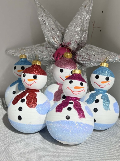 Bombka szklana „Bałwanek”jak w PRL