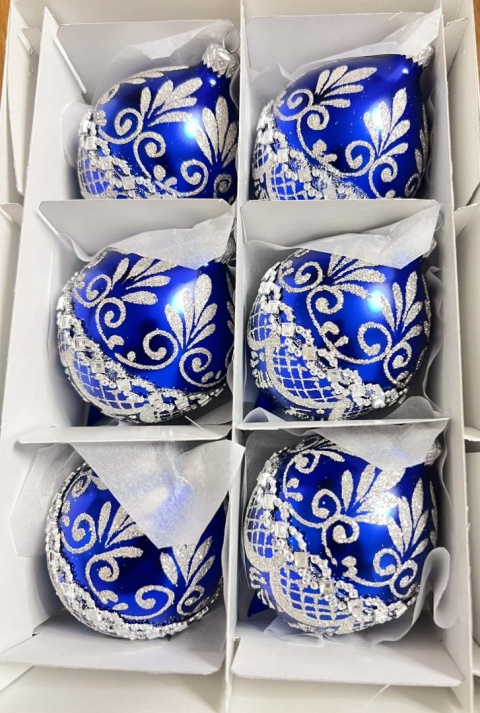 CYTRYNKI KOBALTOWE/GRANAT ZE SREBRNYM ZDOBIENIEM 8CM