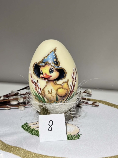 JAJA WIELKANOCNE BOMBKA ZE SZKŁA KACZUSZKA W KAPELUSZU
