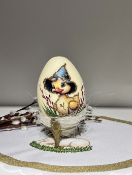 JAJA WIELKANOCNE BOMBKA ZE SZKŁA KACZUSZKA W KAPELUSZU