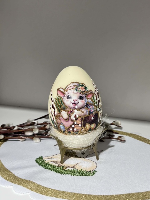 JAJA WIELKANOCNE BOMBKA ZE SZKŁA OWIECZKA