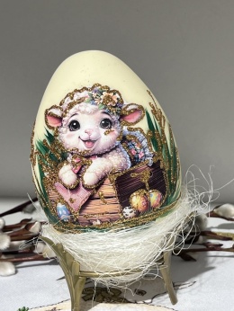 JAJA WIELKANOCNE BOMBKA ZE SZKŁA OWIECZKA