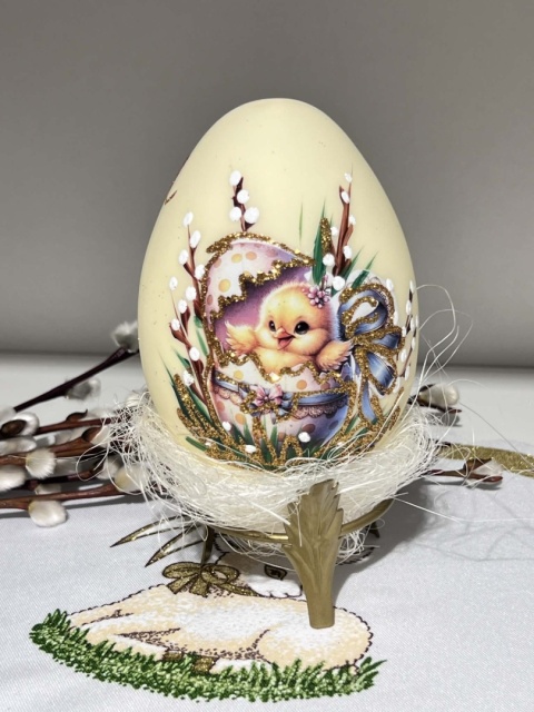 JAJA WIELKANOCNE BOMBKA ZE SZKŁA KURCZAK W SKORUPCE