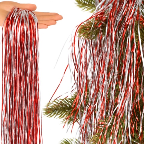 LAMETA CZERWONO SREBRNA