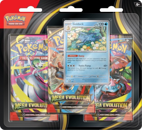 Pokémon TCG: Mega Evolution - 3-Pack Blister - Psyduck/Golduck Pokémon TCG: Mega Evolution - 3-Pack Blister - Psyduck/Golduck