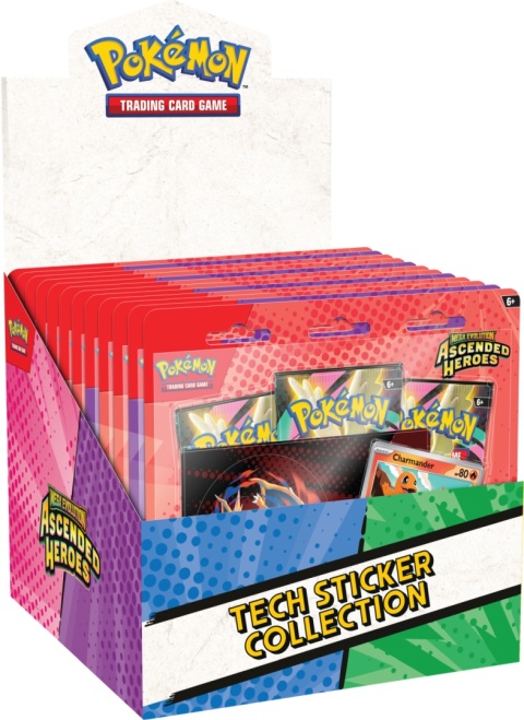 Pokémon TCG Mega Evolution Ascended Heroes Tech Sticker Collection Charmander – zestaw 3 boosterów + promo