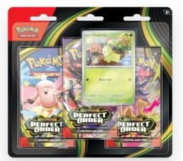 Pokemon TCG Perfect Order 3 Booster Blister Chikorita Promo | 3 Boostery + Karta