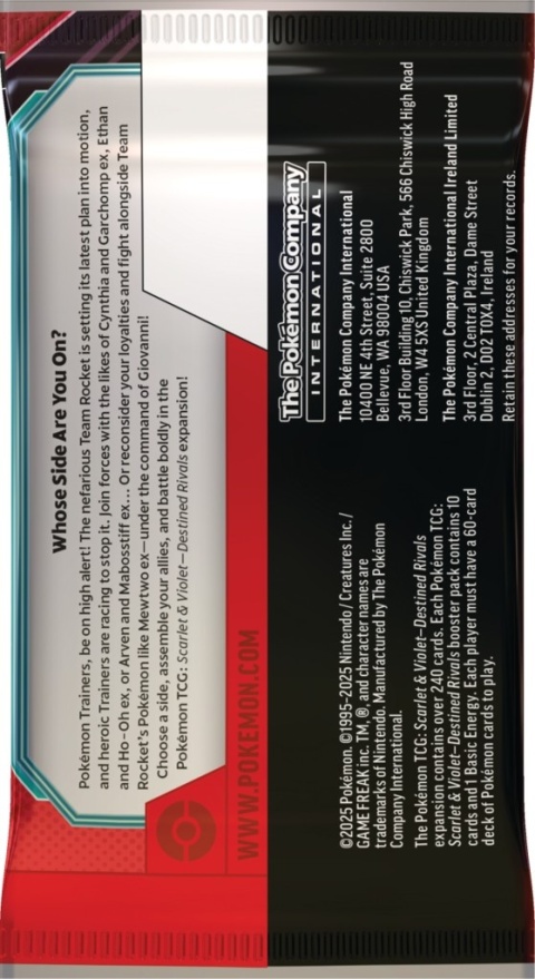 Pokemon TCG Destined Rivals Booster – Scarlet & Violet - Booster