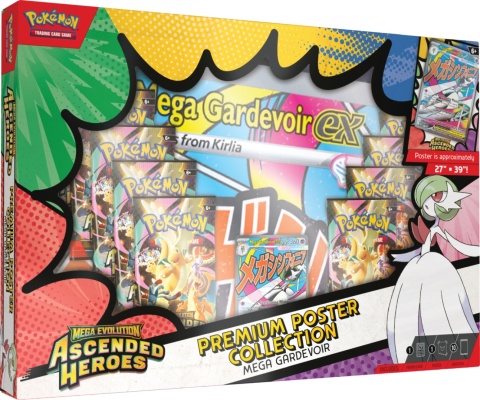 Pokemon TCG Premium Poster Collection Mega Gardevoir ex – 10 Boosterów + Promo + Plakat