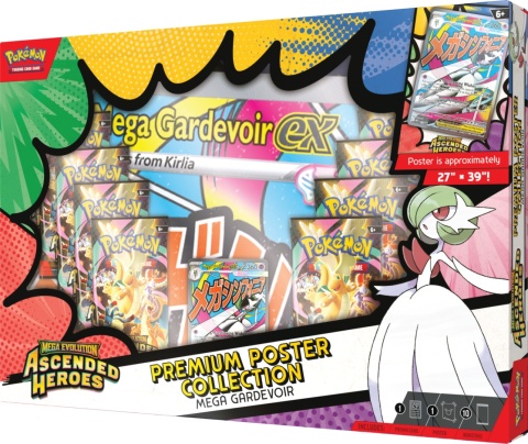 Pokemon TCG Premium Poster Collection Mega Gardevoir ex – 10 Boosterów + Promo + Plakat