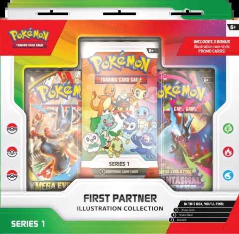 Pokemon TCG First Partner Illustration Collection Series 1 – Boostery + Karty Promo + Naklejki