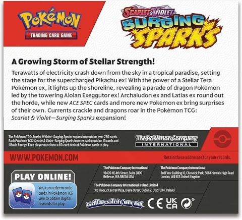 Pokémon TCG: Scarlet & Violet – Surging Sparks Booster Display (Booster Box 36 pakietów)