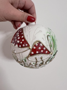 BOMBKI BIAŁE Z GRZYBAMI 12 CM