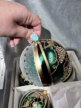 BOMBKI ZIELONE Z WINOGRONAMI 12 CM