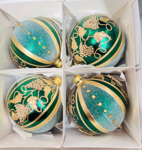 BOMBKI ZIELONE Z WINOGRONAMI 12 CM