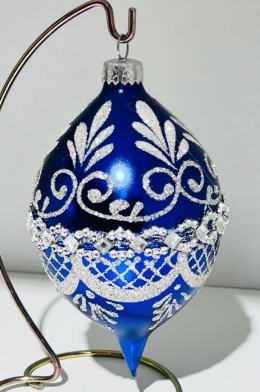 CYTRYNKI KOBALTOWE/GRANAT ZE SREBRNYM ZDOBIENIEM 8CM