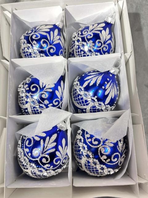 CYTRYNKI KOBALTOWE/GRANAT ZE SREBRNYM ZDOBIENIEM 8CM