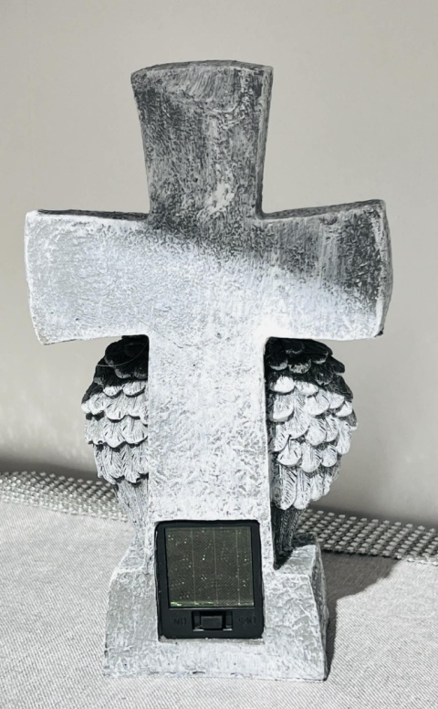 ZNICZ SOLARNY KRZYŻYK NA CMENTARZ WYSOKOŚĆ 21 CM