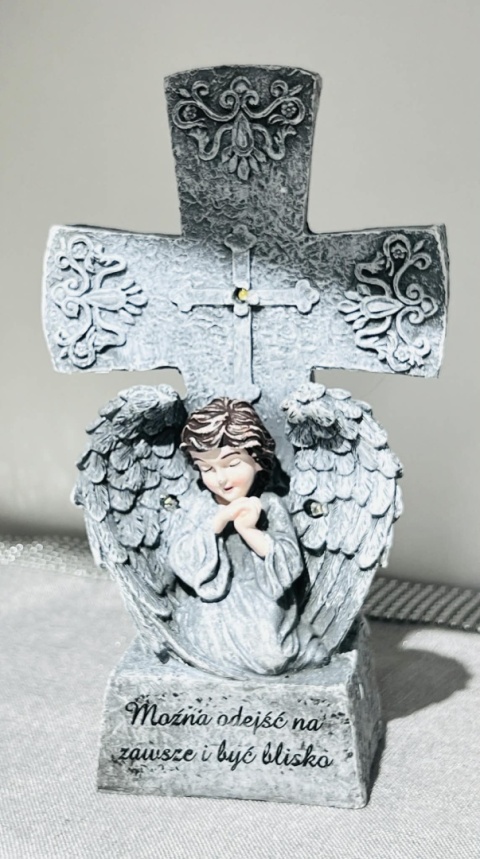 ZNICZ SOLARNY KRZYŻYK NA CMENTARZ WYSOKOŚĆ 21 CM