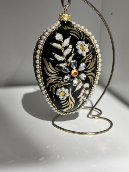 JAJO W STYLU FABERGE ZE SZKŁA WYSOKOŚĆ 13 CM.