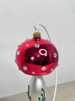 GRZYB ZE SZKŁA MUCHOMOR XXL WYSOKOŚĆ 22 CM.