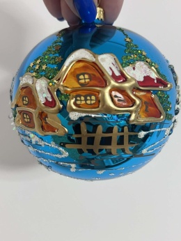 BOMBKI BŁYSZCZĄCE KOLOROWE DOMKI WIELKOŚĆ 12 CM