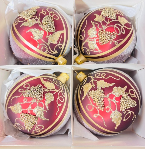 BOMBKI BURGUNDOWE WINOGRONA WIELKOŚĆ 12 CM