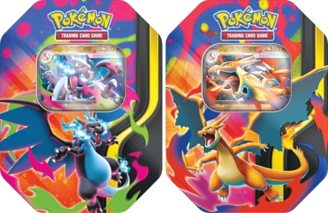 Pokemon TCG Tin Mega Charizard X EX / Mega Charizard Y EX – puszka kolekcjonerska (wysyłka losowa)