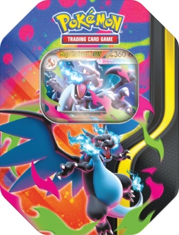 Pokemon TCG Tin Mega Charizard X EX / Mega Charizard Y EX – puszka kolekcjonerska (wysyłka losowa)