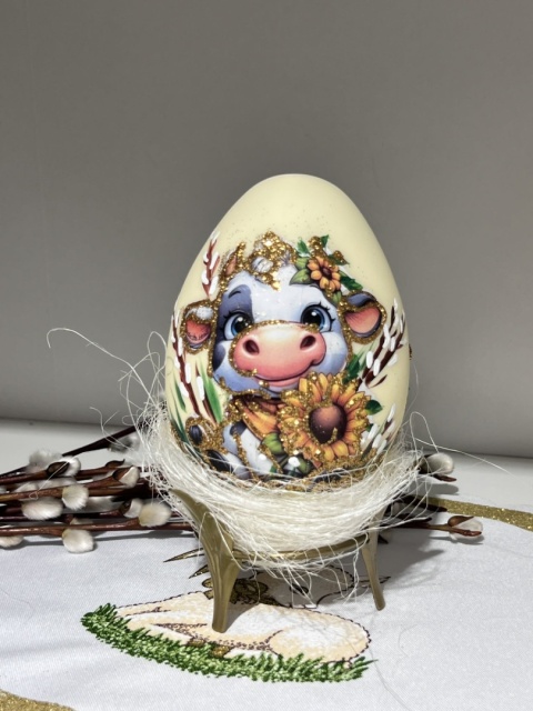 WIELKANOCNE JAJO ZE SZKŁA KRÓWKA