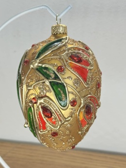JAJO W STYLU FABERGE ZŁOTE Z TULIPANAMI WYS.14 CM