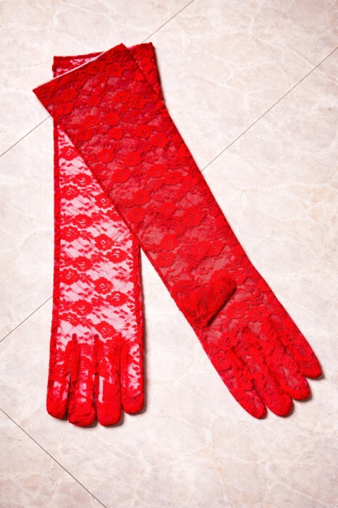 Rękawiczki czerwone na imprezkę