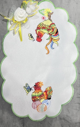 SERWETKA WIELKANOCNA Z KURĄ I KOGUTEM