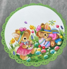 SERWETKA WIELKANOCNA Z ZAJĄCZKAMI