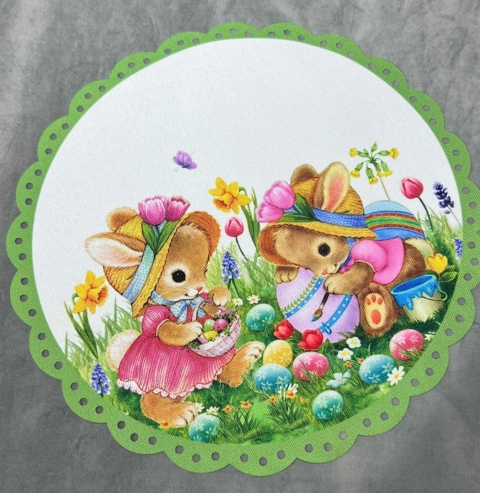 SERWETKA WIELKANOCNA Z ZAJĄCZKAMI