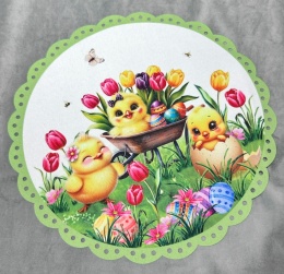 SERWETKA WIELKANOCNA Z KURCZAKAMI