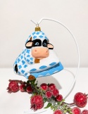 KRÓWKA NA NIEBIESKIEJ PODUSZECZCE SZKLANA BOMBKA PREMIUM