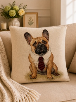 POSZEWKA GOBELINOWA ELEGANCKI BULDOG 42X42