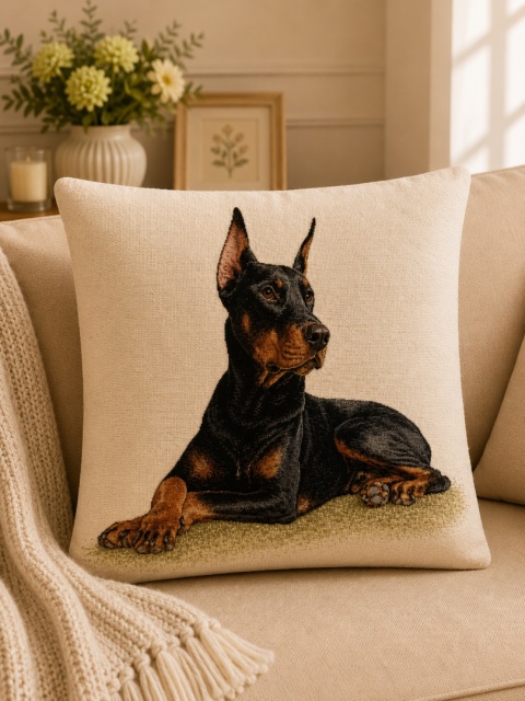 POSZEWKA GOBELINOWA PIES DOBERMAN 42X42