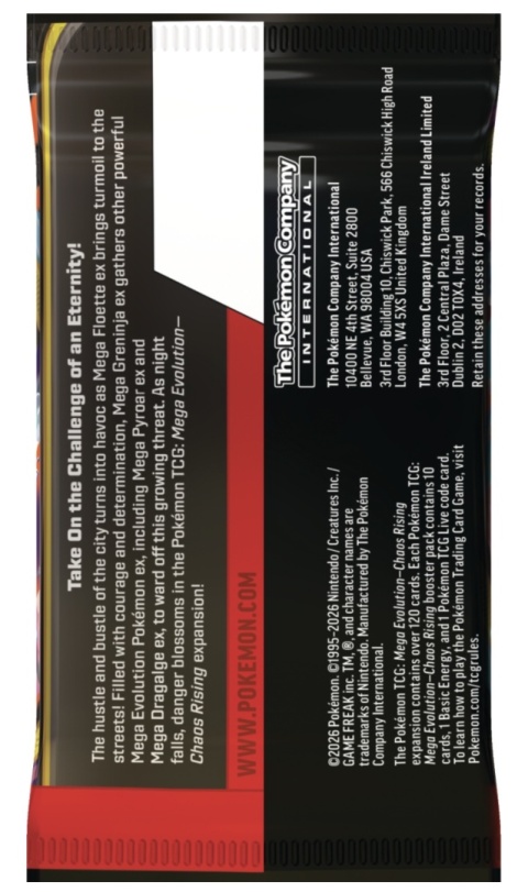 Pokemon TCG Chaos Rising Booster | Mega Evolution | Karty Pokemon Booster Pack